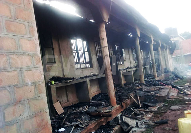 he dormitory block that was gutted with fire 