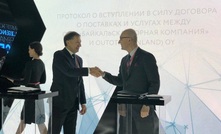 The contract was signed by by Baikal's Valery Kazikaev and Outotec's Markku Teräsvasara