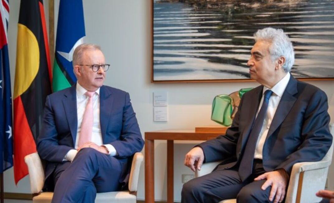 Anthony Albanese with the IEA leader Fatih Birol