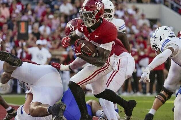 No. 10 Alabama tallies 8 rushing TDs in shutout of Eastern Illinois