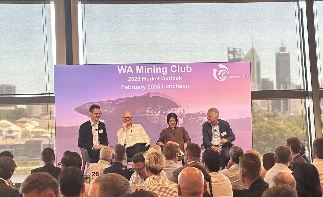 [Left-to-right] Project Blue's Luke Allum, Yeti Ventures' Scott North, NexGen Energy's Stacey Golokin, and Noah's Rule's Sean Russo