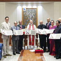 PM Modi meets SRCC Governing Body delegation, releases commemorative stamp marking centenary