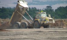 An autonomous articulated dump truck in action