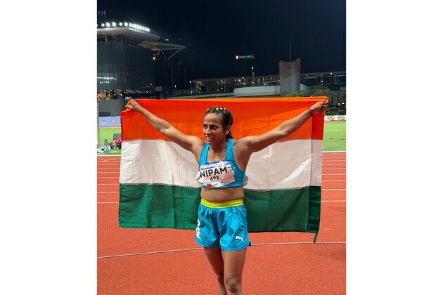 A memorable debut for sprinter Nipam, wins 100m bronze in Hong Kong