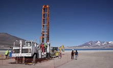 Drilling operations in Laguna Verde