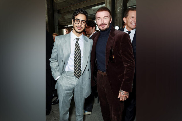 Ishaan Khatter meets with David Beckham at Milan Fashion Week