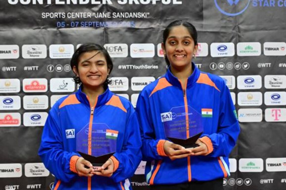 Divyanshi Bhowmick, Ananya Muralidharan clinch U-15 girls' doubles title at WTT Youth Star Contender