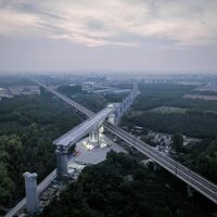 CHINA-HEBEI-XIONG'AN-XINZHOU HIGH SPEED RAILWAY-SWIVEL BRIDGE-ROTATION (CN)