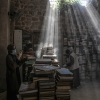 MIDEAST-GAZA CITY-LIBRARY-VOLUNTEERS