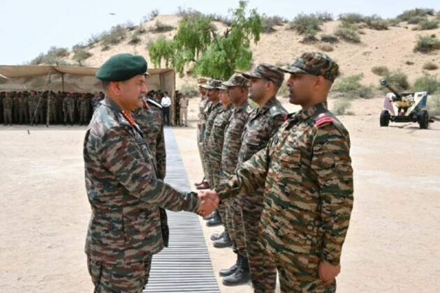 COAS Gen Upendra Dwivedi visits Laungewala, lauds forces for their "exceptional courage, relentless commitment" during Op Sindoor
