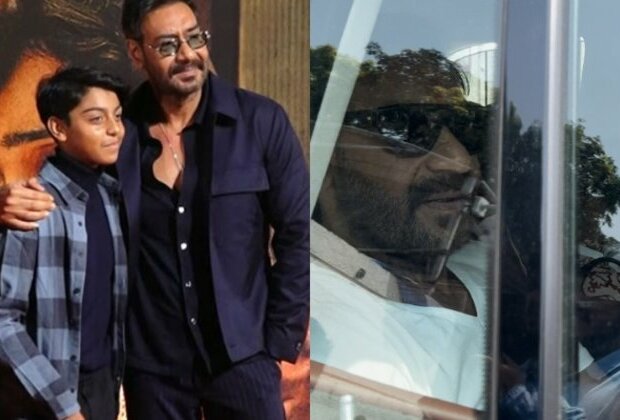 Ajay Devgn snapped with son Yug at Kalina airport