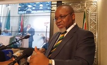Gwede Mantashe talking about the revised mining charter at a press briefing