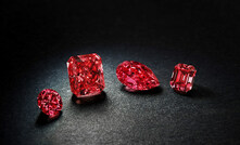 Fancy red diamonds from Rio's Argyle mine in Western Australia.