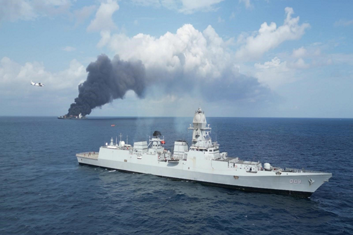 Singapore-flagged container ship MV Wan Hai 503 catches fire; Indian Navy rescues 18, four remain missing
