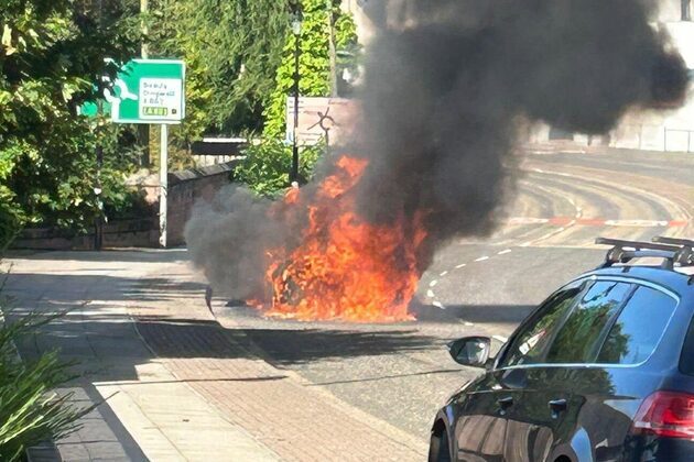 Inverness police car fire on Friars Bridge caused revealed