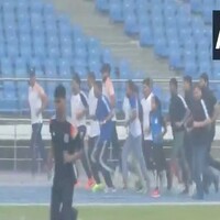 Mansukh Mandaviya inaugurates new track at Jawaharlal Nehru Stadium on National Sports Day