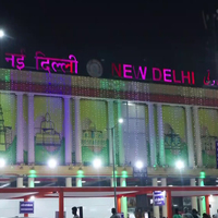 New Delhi railway station decked up with festive lights for Diwali