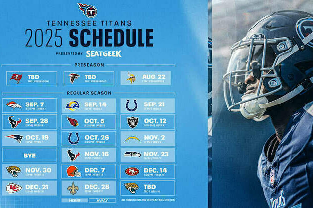 Tennessee Titans Release 2025 Schedule