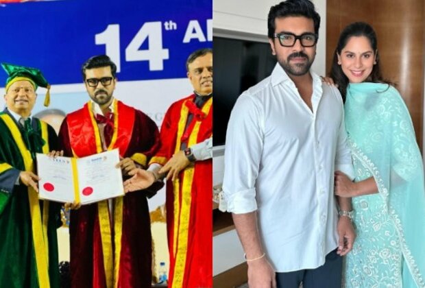 Ram Charan receives honorary doctorate from Vels University, father Chiranjeevi, wife Upasana congratulate him