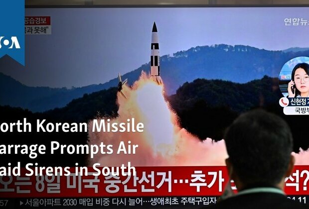 North Korean Missile Barrage Prompts Air Raid Sirens in South