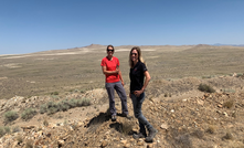 Gold Bull Reosurces CEO Cherie Leeden (right) at Sandman in Nevada, USA