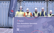 The Pipetech team alongside the DSR - (l to r) Håvard Nicolaysen, project manager; Stewart Mcintosh, DSR project manager; Leonard Hamill, operations director; Gavin Booth, business development manager; Kerri Glennie, operations support