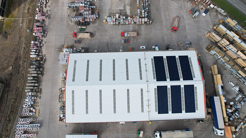 The new panels on the roof of the Billingham site