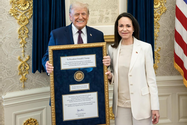 Machado says she presented Nobel Peace Prize medal to Trump