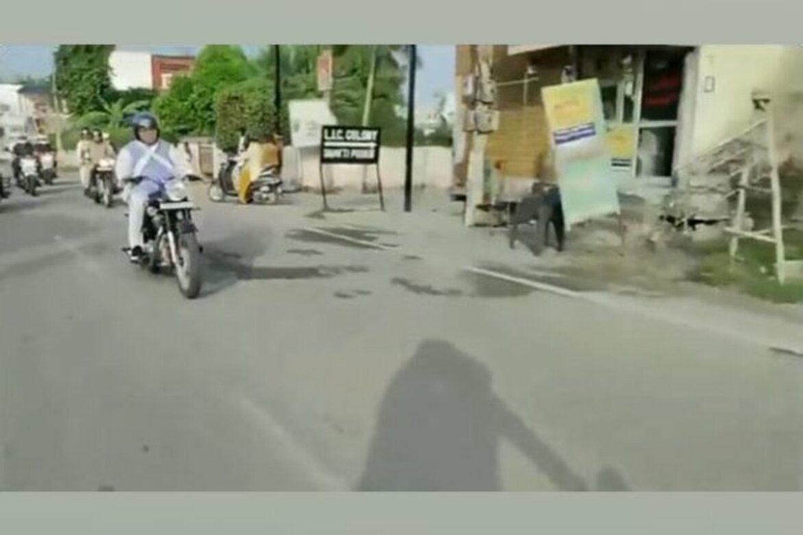 On Car-Free Day, Haryana CM Khattar rides motorcycle in Karnal