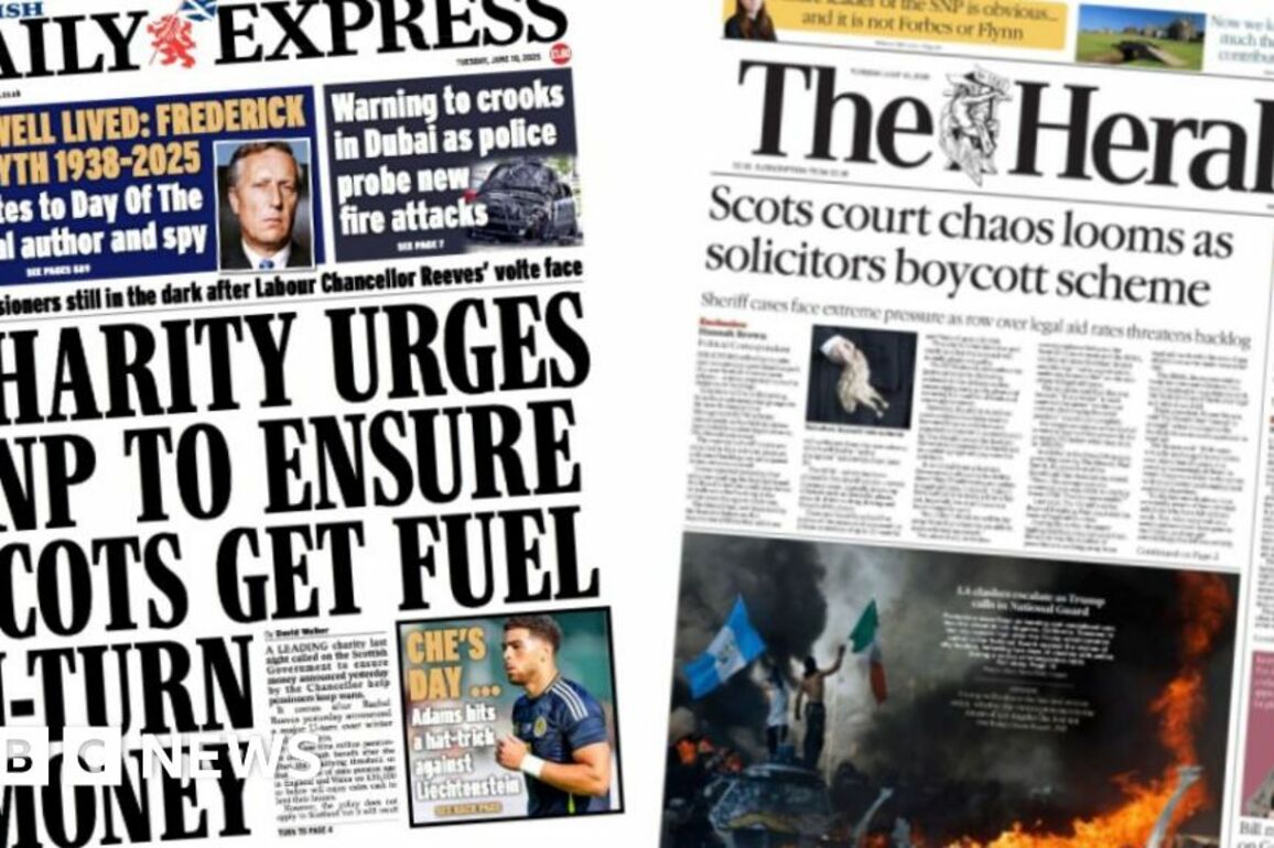 Scotland's papers- Plea for Scots fuel cash and 'court chaos' looms