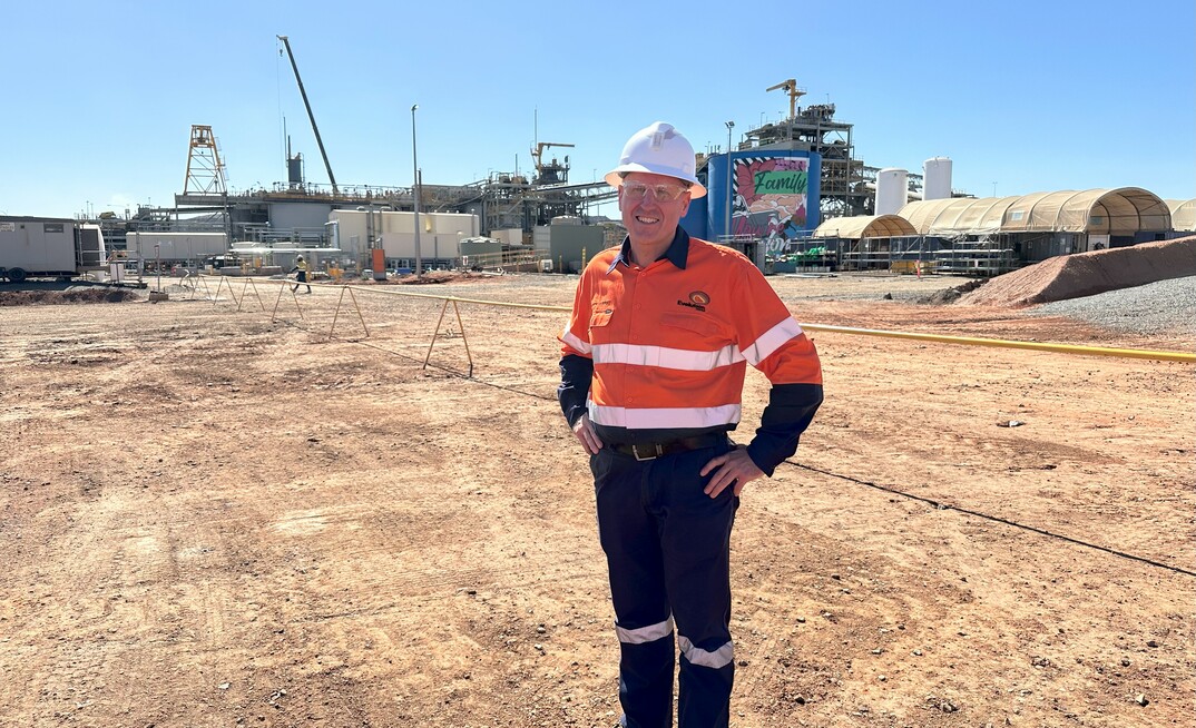 Evolution CEO Lawrie Conway at the expanded Mungari site