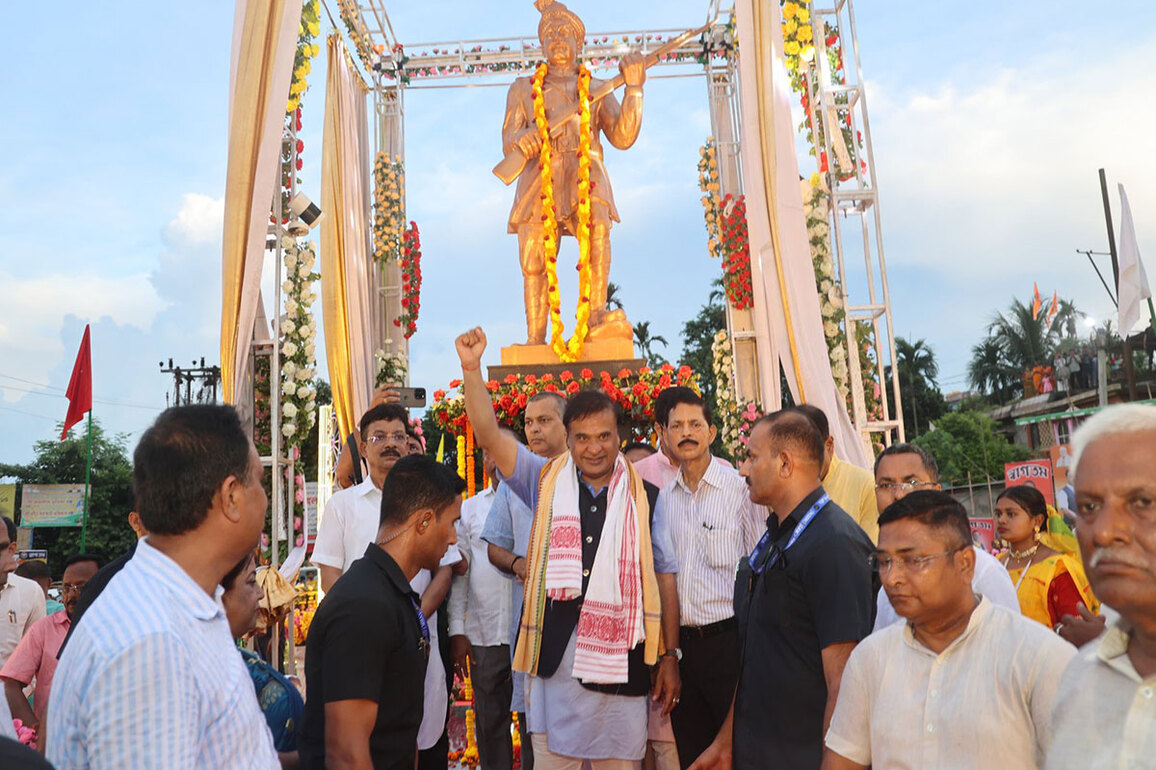 Assam CM Sarma unveils statue of freedom fighter Mangal Pandey at Silchar