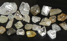 The diamonds Lucapa will offer at its first sale of 2018, including the 129ct and 78ct diamonds discovered in November (top left corner)