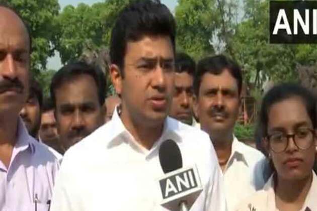 "Congress working as biggest PR of Pakistan": BJP's Tejasvi Surya after party's 'Gayab' jibe at PM