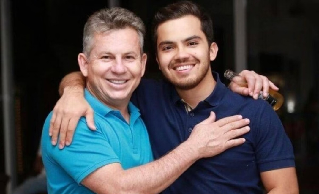 Governador do MT, Mauro Mendes, com o filho Luis