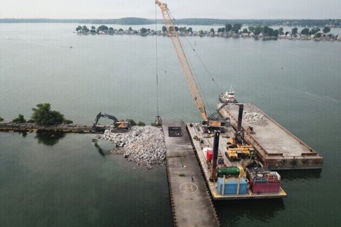 Corps of Engineers Delivering Critical Repairs to Great Sodus Bay Breakwater
