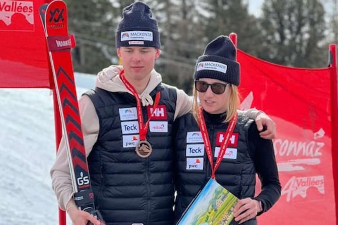 Canadian Para alpine skier Kalle Ericsson, guide Sierra Smith win giant slalom at World Cup finals