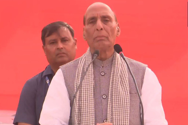 "Gone are the days when they ruled with 'katta": Rajnath Singh slams RJD in Bihar rally