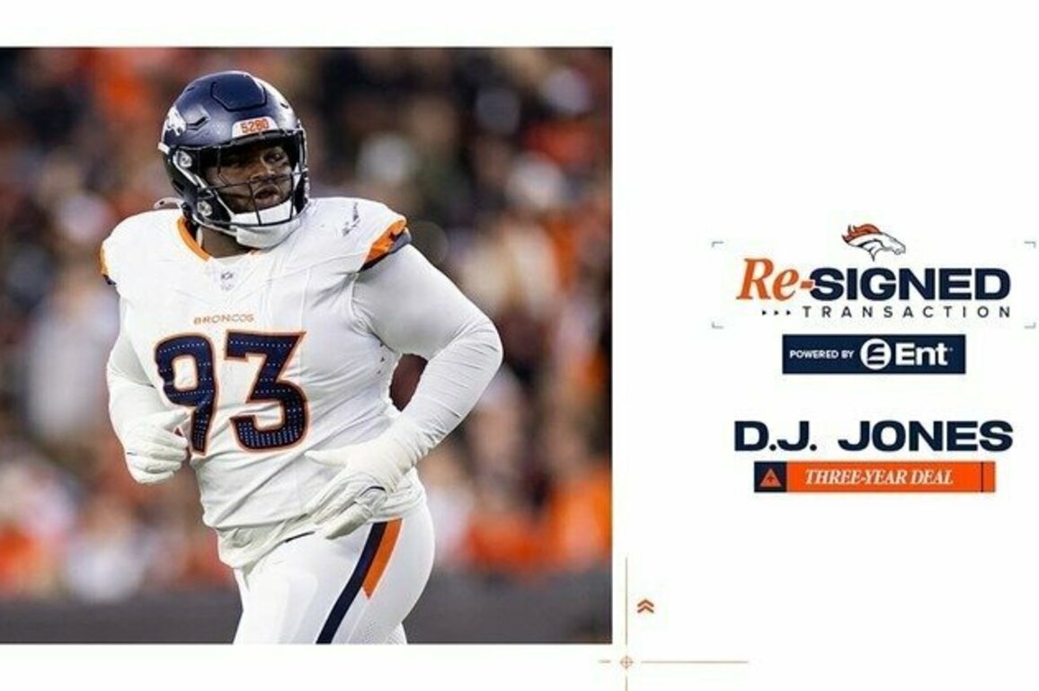 Broncos re-sign DT D.J. Jones to 3-year contract