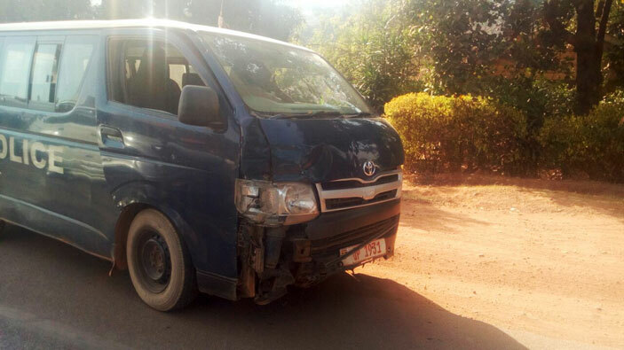  he olice van which was involved in the accident