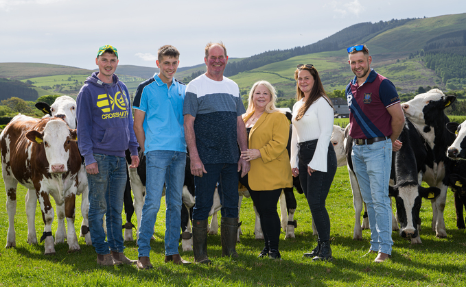 L to R: Farmworker Jordan Bland, farm apprentice Flynn Purdham, Edward, Pol and Amanda Donaldson and farmworker Cameron Purdham. L to R: Farmworker Jordan Bland, farm apprentice Flynn Purdham, Edward, Pol and Amanda Donaldson and farmworker Cameron Purdham.