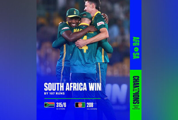 CT2025: Rickelton, Rabada shine as South Africa beat Afghanistan by 107 runs