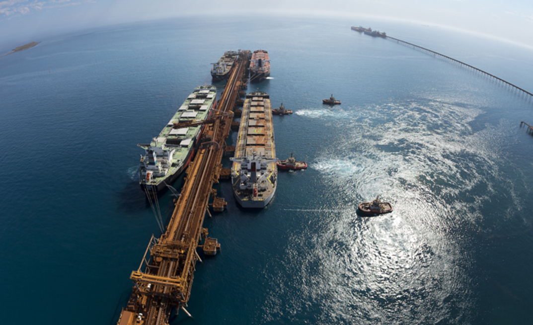 Porto de minério de ferro Cape Lambert da Rio Tinto na Austrália