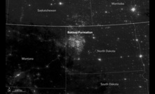  Brakken Formation methane flaring in North Dakota as seen from space at NASA’s Earth Observatory.