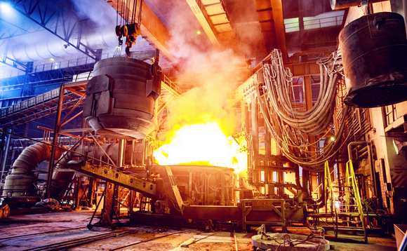  Scrap metal being poured into an electric arc funace | Credit: iStock 