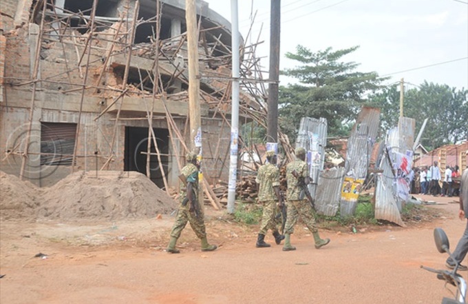   soldiers guarding  the site o