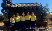 FMG School Leaver Shunting Trainee Program graduates Ayla Farrell (left), Mikaela Taylor, Ashlee Ward, Haelee Brockman and Grace Cottier.