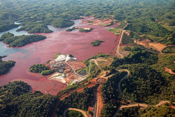 A tailings reservoir in Madagascar
