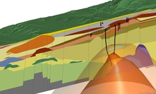 A slice through geological and temperature models built in Leapfrog Energy of the Ngā Tamariki Geothermal Field in New Zealand, operated by Mercury.