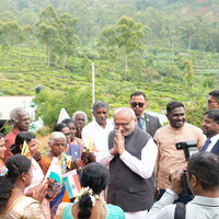Vice President CP Radhakrishnan visits Nuwara Eliya to meet beneficiaries of Indian Housing Project